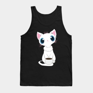 Coffee Addict Cat Tank Top